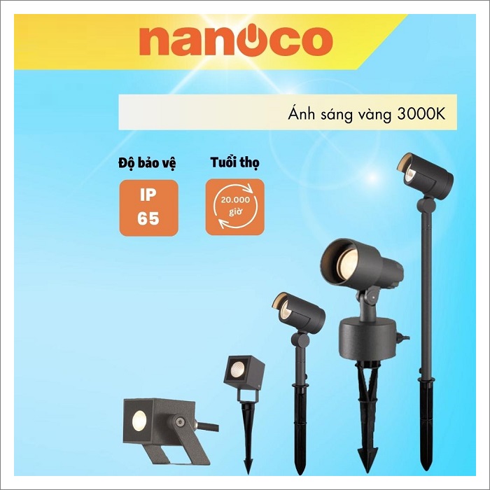 Đèn led Spotlight sân vườn Nanoco NSP1669