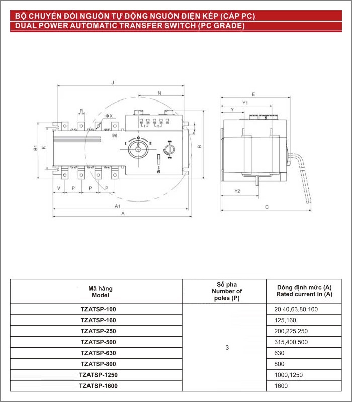 Bộ chuyển đổi nguồn TZATSP-100 | Hùng Vương