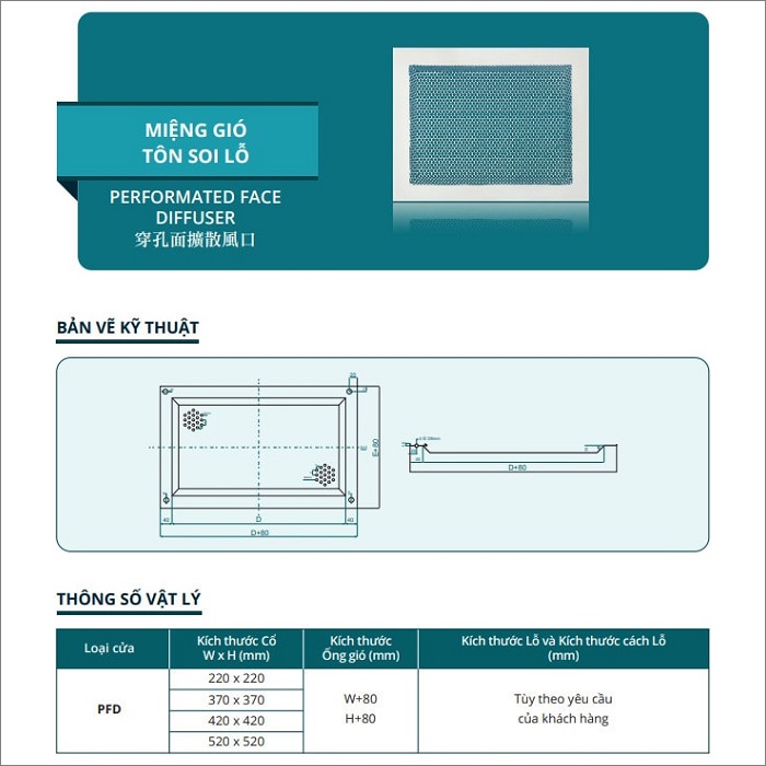 Cửa gió tôn soi lỗ miệng gió cấp | Hùng Vương