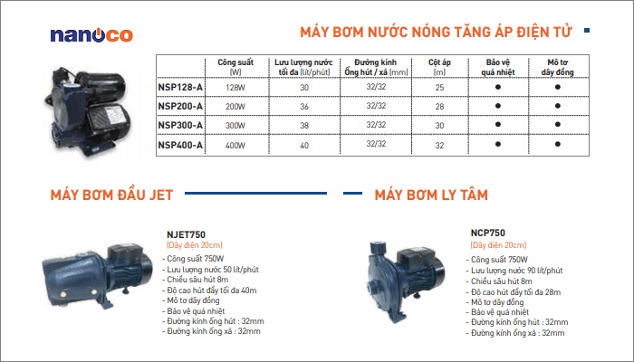 Bơm tăng áp điện tử NSP128-A | Hùng Vương