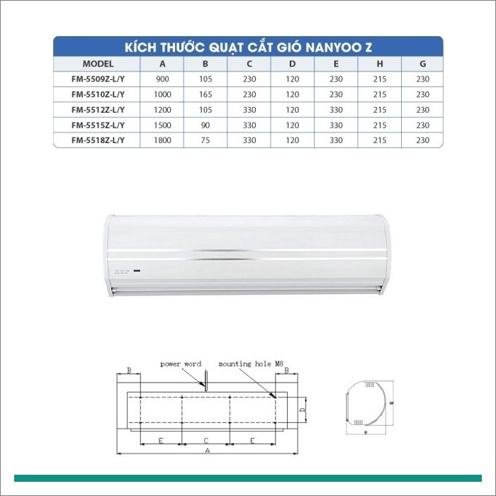 Quạt cắt gió FM-5509Z-L/Y | Hùng Vương